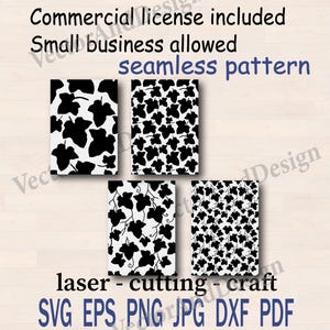 Ivy Seamless Pattern SVG, Botanical Leaf Clipart (Digital Download)