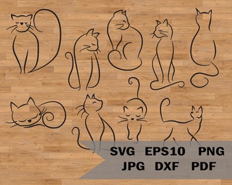 Cat clipart, Cartoon pet Svg, Cat Portrait Svg, Cat lovers Svg, cat stickers svg, cat silhouette, cat vector, cat cut file, kitten svg