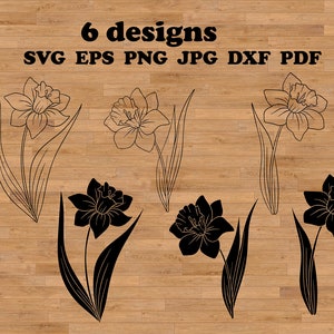 Narcis Svg, narcissen, narcisbloem, zeer fijne tekeningen svg, botanische svg, eenvoudige bloem svg, eenvoudige bloemkunst, narcissen schilderij