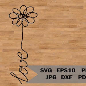 Modelo de amor de flores svg, buquê svg, arquivo de corte de buquê, amor floral svg, pacote de margaridas svg, decalque de flores svg, margarida png, margarida svg