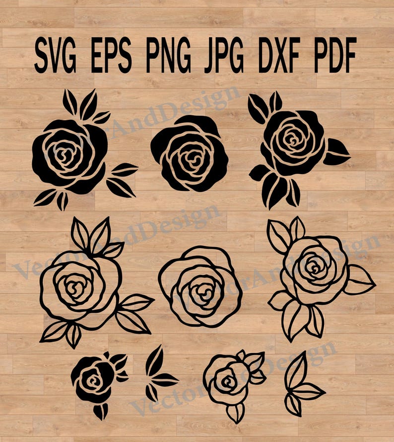 Roses Svg Cut File, Rose Vector Clipart, Cricut Flower Design ...
