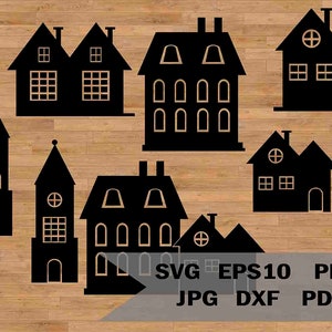 Houses template svg, house clipart, cricut house, house cut file, house silhouette, house vector, house vinyl, american house svg