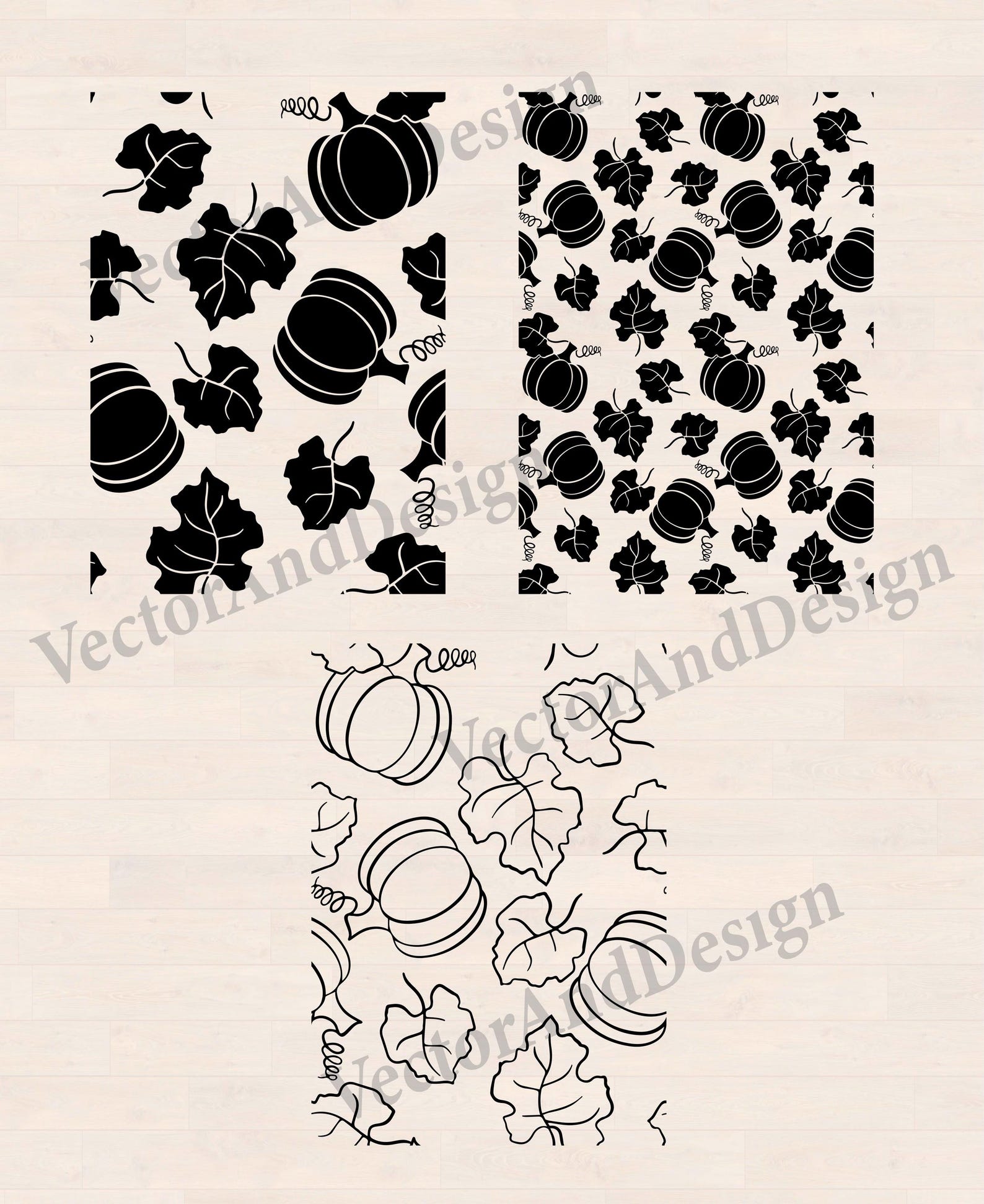 Pumpkin and Leaves Seamless Pattern SVG, Halloween Fall Design ...