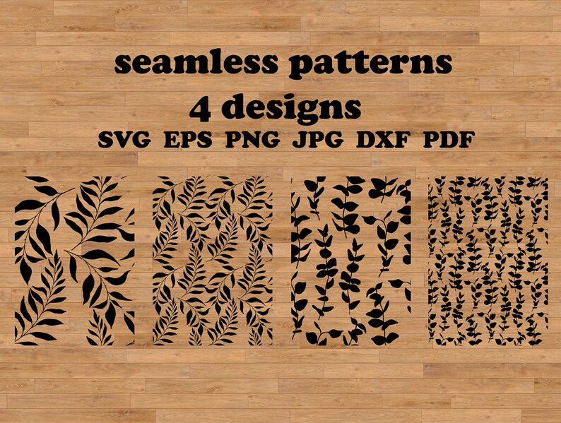 Seamless Pattern Leaves SVG, Flower Pattern Png, leaves illustration