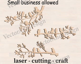 Bird on Branch SVG, Nature Tree Silhouette, Cricut Cut File, Branch Clipart Digital Download