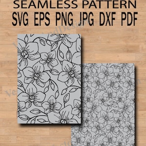 Seamless svg orchid, flower pattern cut, seamless floral western pattern
