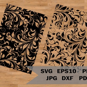 Bezszwowy wzór svg, tłoczona skóra png, wzór zachodni svg, ornament kwiatowy svg, kwiatowy damasceński svg, plik do cięcia damasceński svg, damasceński eps