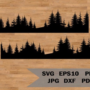 Pino in formato SVG, Albero sempreverde in formato SVG, Foresta in formato SVG, Bordo albero in formato SVG, Campeggio in formato SVG, Sfondo in formato SVG, Vettore foresta, File di taglio laser albero, Silhouette