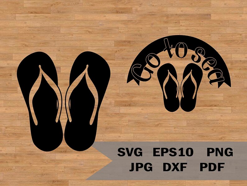 Download Go To The Sea Lettering Template Svg Nautical Design Stencil For Vinyl Svg For Silhouette Svg For Cricut Flip Flops Template Svg Image Transfers Clothing Wearables