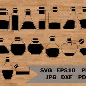 potion bottles, Bottles svg, Magic bottles, Bottles SVG files, Bottles clipart PNG, wine bottle svg file, Glass Bottle SVG, Bottle Cut File