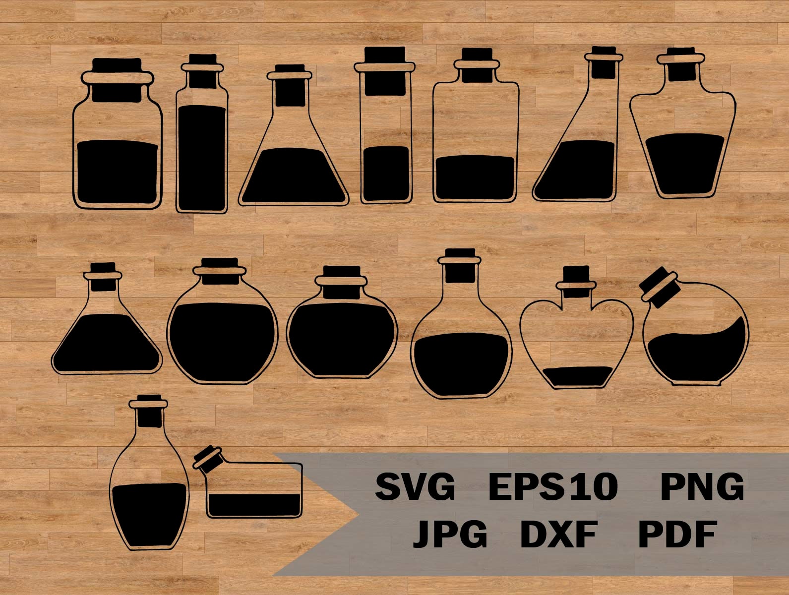 Botellas de poción, Botellas svg, Botellas mágicas, Botellas archivos ...