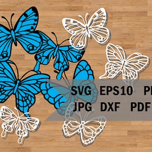 Set of 4 butterflies, Butterflies SVG cut file for Cricut and Silhouette, Butterflies Vector cutting file, Butterflies Instant Download