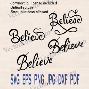 Believe Sign SVG, Positive Script PNG, groovy christmas shirt svg (Digitale Dateien)