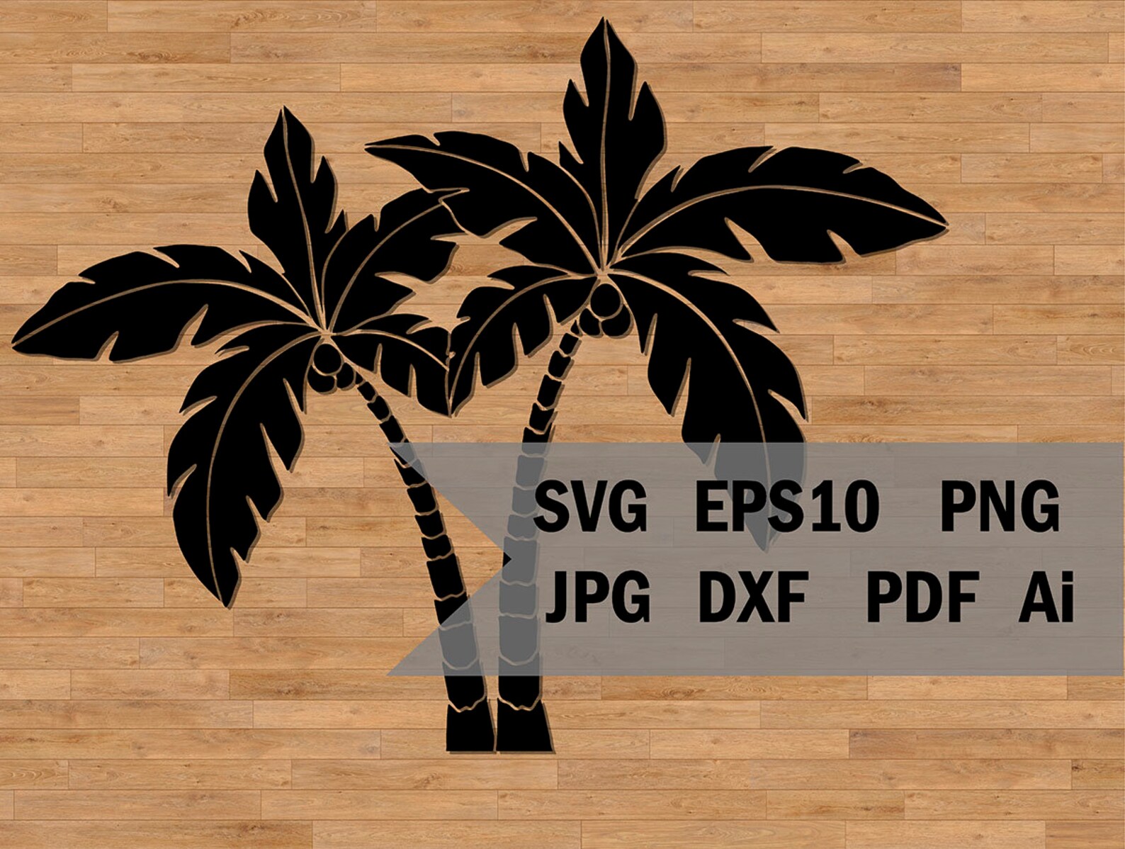 Palm Trees SVG Template, Cricut Silhouette Cut File (digital Download ...