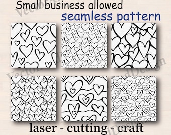 Seamless pattern heart svg, textile design valentine's background, print digital paper stencil