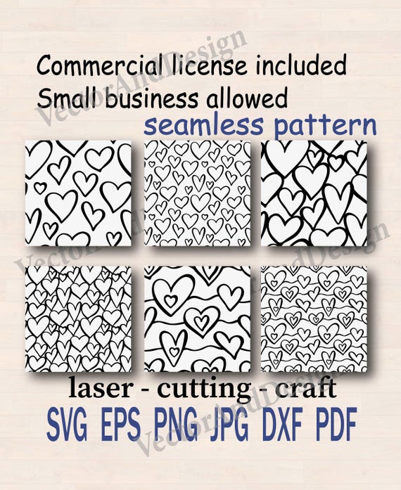 Seamless pattern heart svg, textile design valentine's background, print digital paper stencil