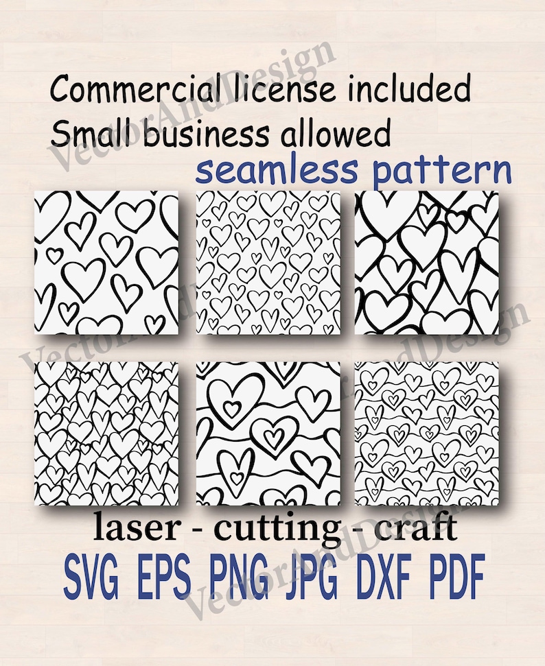 Seamless pattern heart svg, textile design valentine's background, print digital paper stencil