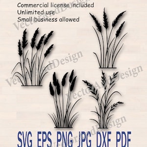 Imágenes prediseñadas de hierba silvestre, archivos de corte de jardín, silueta de naturaleza, prado