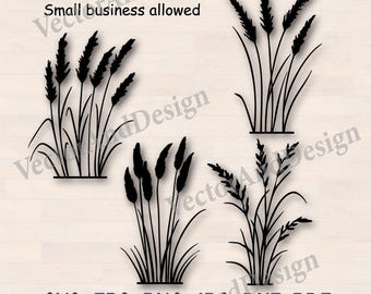 Wild Grass clipart svg, garden Cut Files, Nature Silhouette, meadow svg