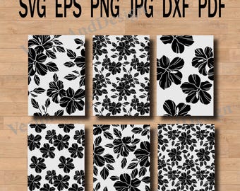 Hibiscus seamless pattern svg, Tropical hawaii Flowers, floral art Seamless