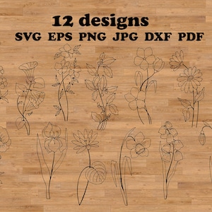 Blumenbündel svg, Rose svg, Gänseblümchen svg, Botanische svg, Wildblumen svg, Mohnblumen svg, Geburtstagsblumen svg, Hochzeitsblumen svg