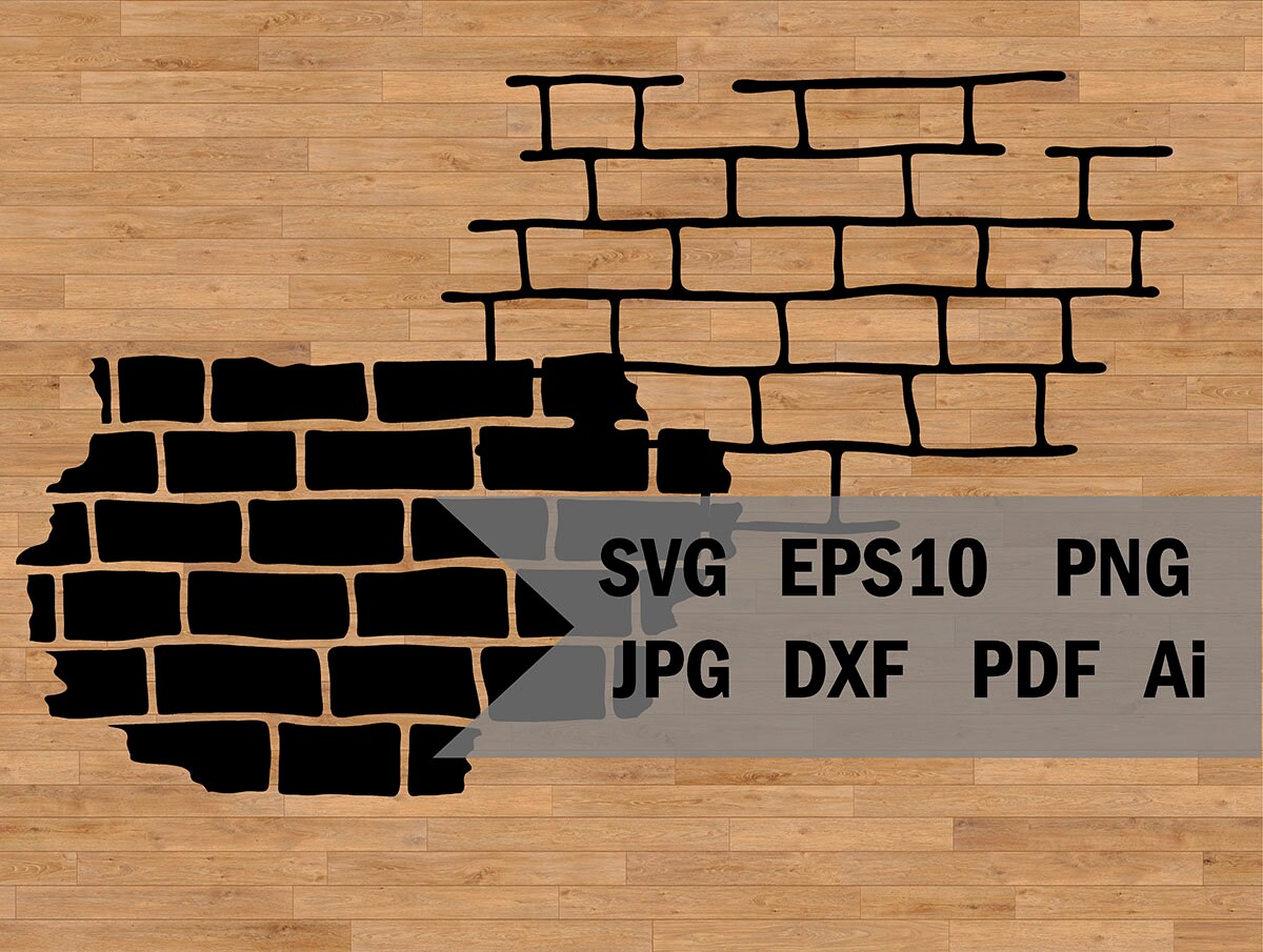 Digital stencil brick wall decorative template for laser and Etsy