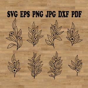 Willow branch Svg, botanical leaf svg, line art svg, line art leaves, branch clipart, botanical label, branches svg png, laurel hand drawn