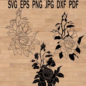 Rose Bouquet SVG: Floral Clipart, Wedding Flowers (Digital Download)