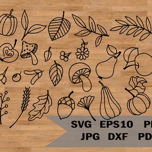 Conjunto de garabatos otoño svg, hojas de otoño svg, paquete de otoño svg, otoño svg, diseños de otoño svg, diseño de otoño svg, paquete de otoño svg, diseños de otoño