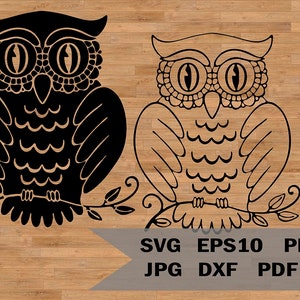 Plik svg z sową do cięcia, szablon do dekoracyjnych koszulek i kubków, szablon sowa svg, transfer winylowy do Cricut i Silhouette