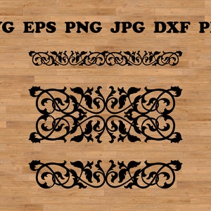 Obramowanie damaskowe Svg, Obramowanie dekoracyjne, Ornament obramowania Svg, Elementy projektu, Obramowanie Svg, Szablon linii, Ozdobne obramowanie, Dzielniki kwiatowe Svg