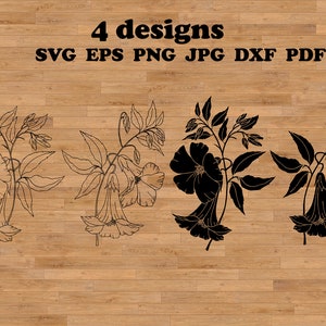 Petunia Svg, ramo de flores SVG, aerosol floral, paquete de flores SVG, botánico SVG, flores silvestres SVG, clipart de colibrí, amante de las plantas SVG