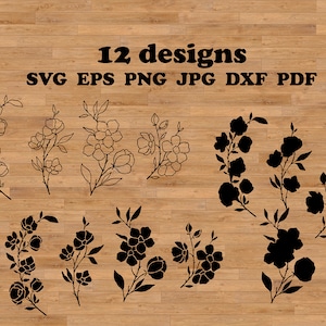 桜 SVG、桜の花 SVG、花束 SVG、春の花 SVG、桜の花 SVG、花のカットファイル SVG、植物 SVG