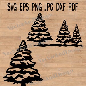 Christmas tree svg, pine tree bundle, forest svg clipart, new year spruce, tree silhouettes DXF