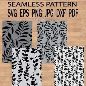 Seamless Pattern Leaves SVG, Flower Pattern Png, leaves illustration