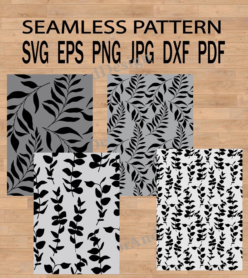 Seamless Pattern Leaves SVG, Flower Pattern Png, leaves illustration