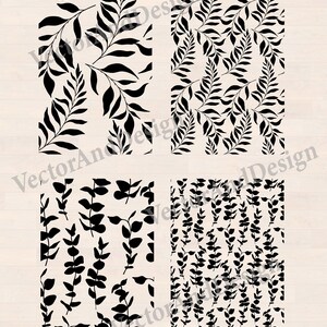 Floral Leaves Seamless Pattern SVG, PNG, EPS (Digital Download)