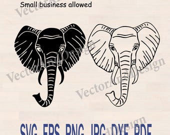 Elephant svg, animal clipart cricut file, Paper cut template, Laser, Silhouette