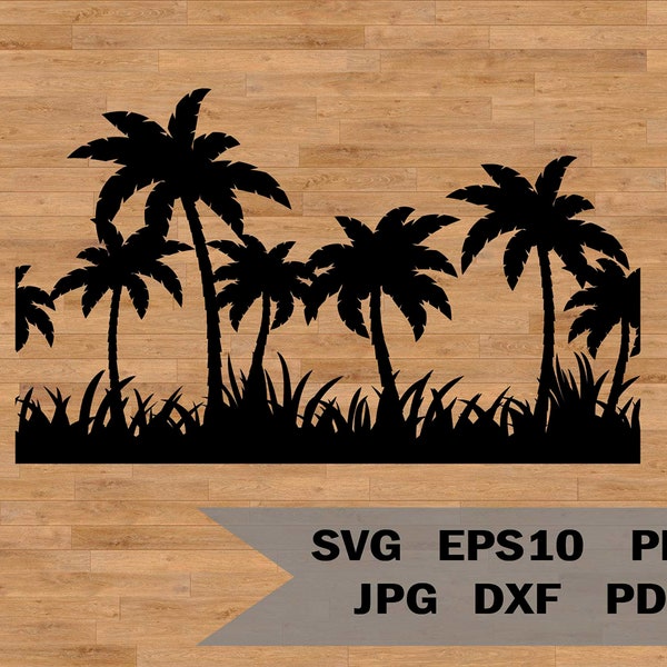 Palm tree SVG, Landscape SVG, Nature SVG, Palm eps, beach svg dxf, summer clipart, Western background, Southwest America, Palm Vector