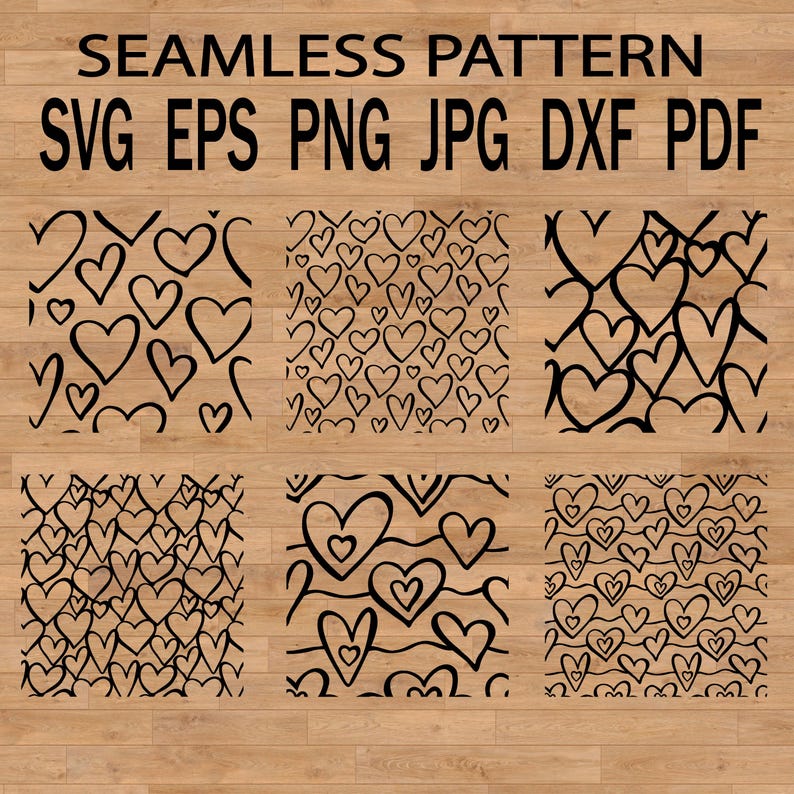 Seamless pattern heart svg, textile design valentine's background, print digital paper stencil