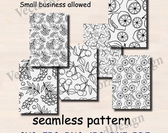 Seamless Pattern Fruit Berries SVG, Textile Wallpaper, background svg (Digital Files)