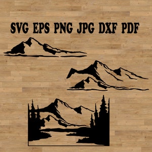 Góry Svg, las Svg, góry clipart, góry Svg bundle, góry pliki do cięcia, las clipart, krajobraz natury Svg