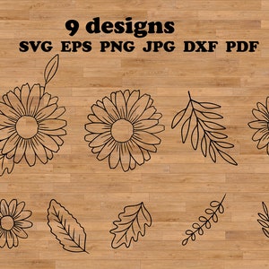 Kamille svg, botanische svg, botanische clipart, wilde bloemen svg, bloemen bundel svg, zeer fijne tekeningen svg, kamille bloem, madeliefje svg