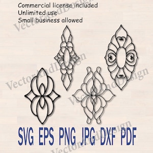 Adorno de roseta SVG Mandala cortado, archivo de corte vectorial de silueta Cricut, patrón abstracto
