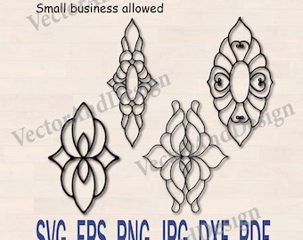 Ornament rosette svg Mandala Cricut Silhouette cut file, Abstract pattern