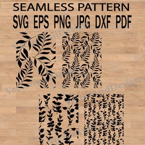 Seamless Pattern Leaves SVG, Flower Pattern Png, leaves illustration