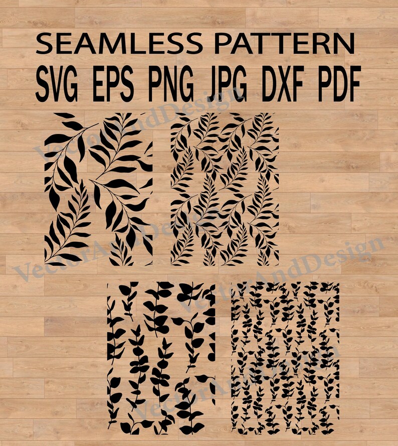 Seamless Pattern Leaves SVG, Flower Pattern Png, leaves illustration