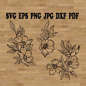 Flor de nascimento svg, Rosa svg, Silhueta de rosa, Tatuagem de rosa, Flor de primavera SVG, Arquivo de corte svg de rosa, Pacote Svg de rosas, Clipar de rosas