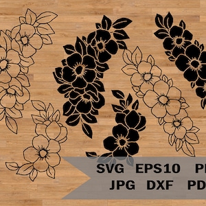 Blumen Ecke svg, Strauß svg, Blume Hochzeit svg, Pflanzen svg, Scherenschnitt, svg-Shirt, Vorlage svg, SVG für Cricut und Silhouette
