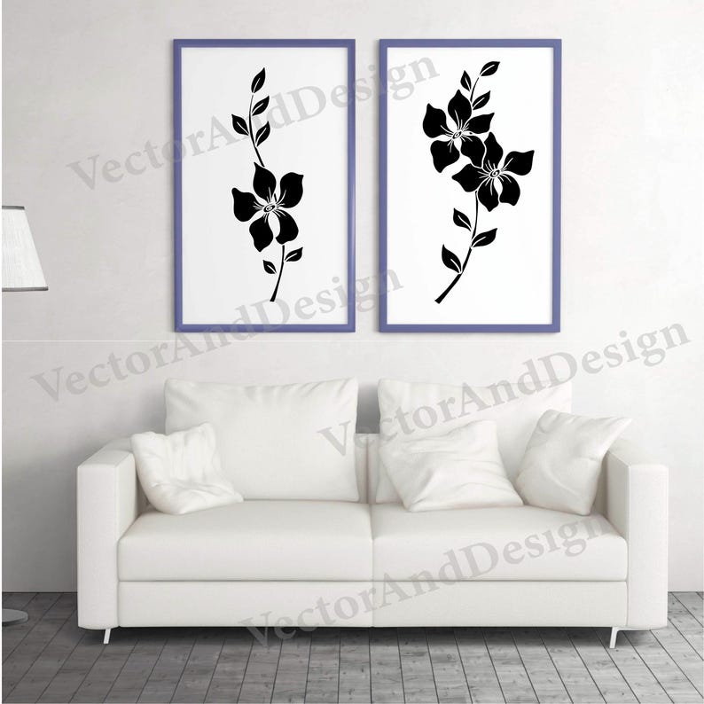 Flower svg bundle, wildflowers svg, spring flower border, flower outlines svg, design bundle dxf